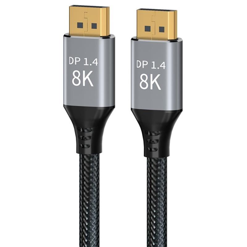 PremiumCord DisplayPort 1.4 8K prípojný kábel, kovové a pozlátené konektory, 3m 
