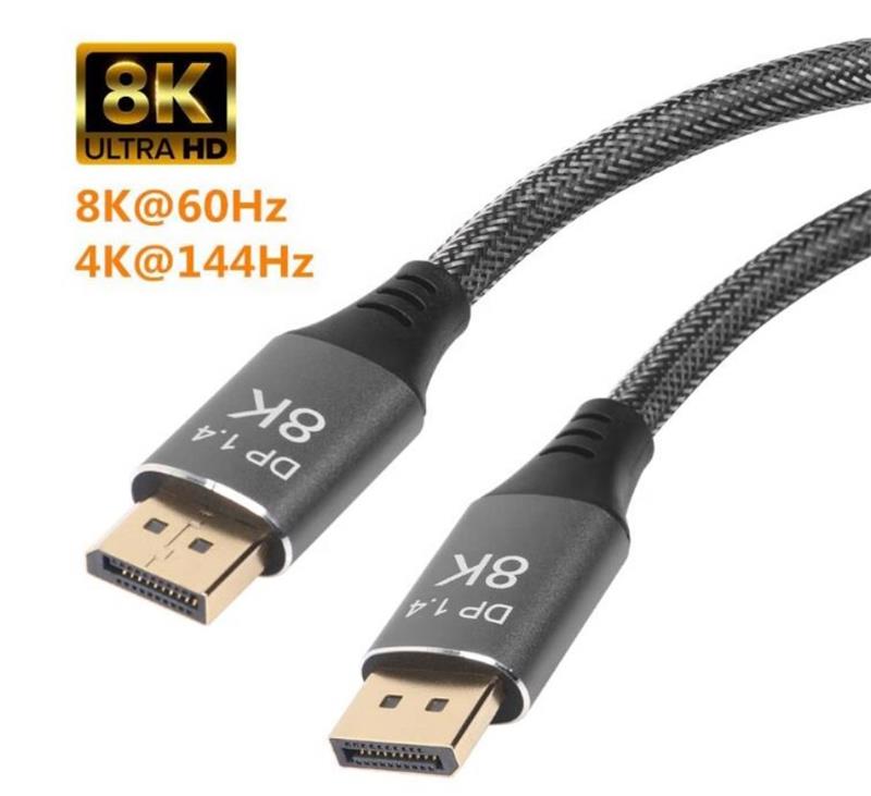 PremiumCord DisplayPort 1.4 8K prípojný kábel, kovové a pozlátené konektory, 3m 