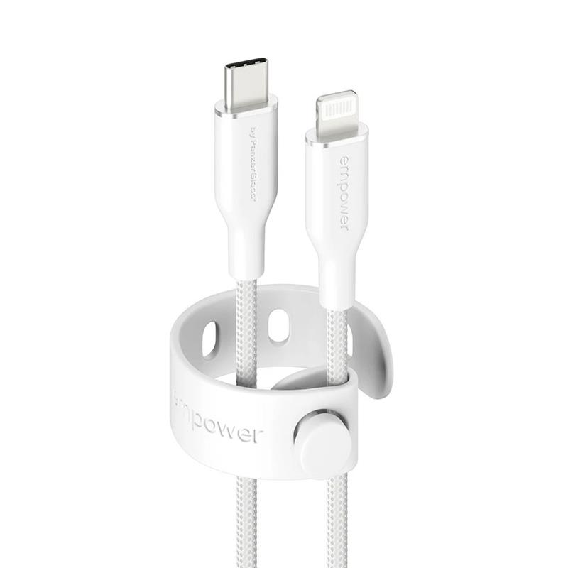 PanzerGlass kábel EMPOWER Racing USB-C/Lightning 1.2m - White 