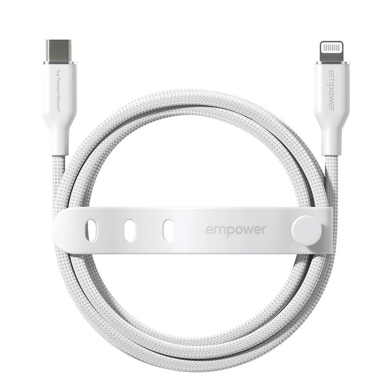 PanzerGlass kábel EMPOWER Racing USB-C/Lightning 1.2m - White 