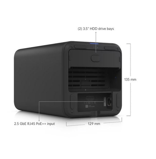 Ubiquiti UniFi UNAS-2   (2x 3,5"HDD; 2,5GLAN, POE++)  čierna 