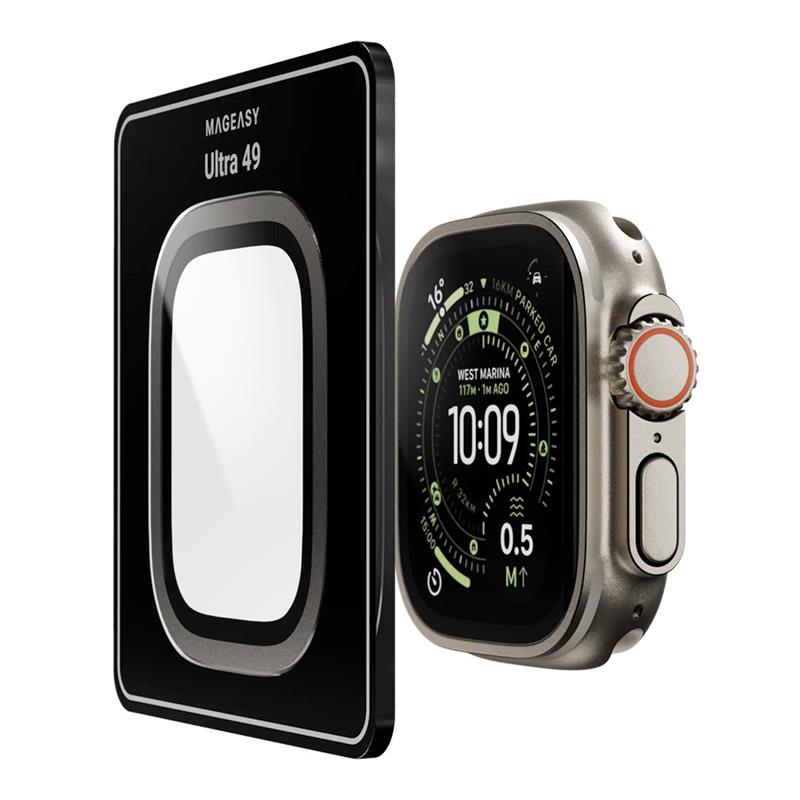SwitchEasy Fortiz Sapphire Antireflective Protector pre Apple Watch Ultra - Natural Titanium 