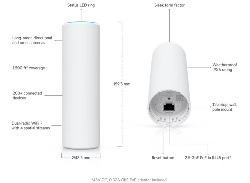 Ubiquiti UniFi AP 7 MESH   WiFi7  (688/4300/---Mbps) 