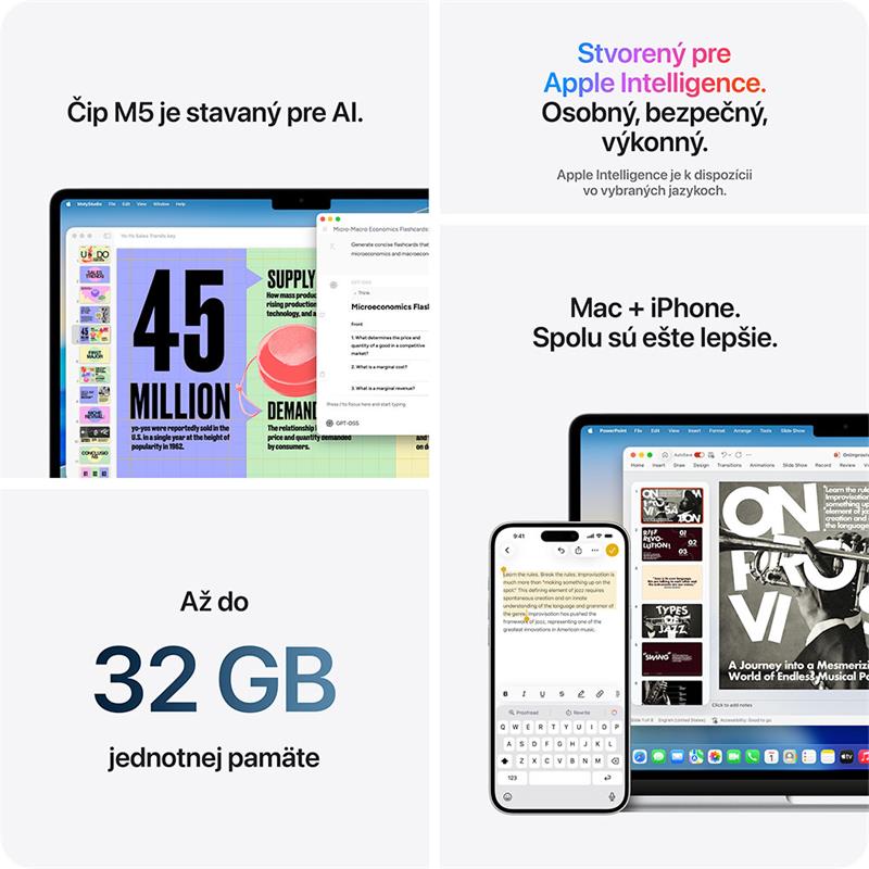 MacBook Air 13" Apple M5 10C CPU 8C GPU 16GB 512GB Hviezdny biely SK 