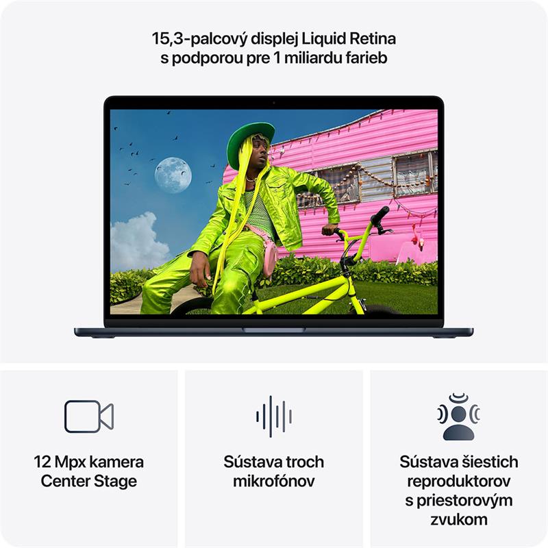 MacBook Air 15" Apple M5 10C CPU 10C GPU 16GB 512GB Polnočný SK 