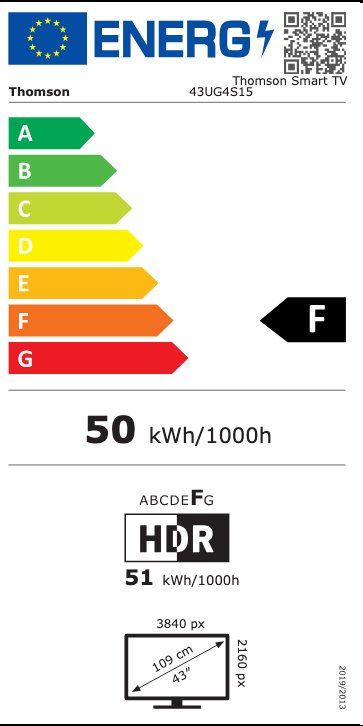 Thomson 43UG4S15 - 43" Ultra HD, Google TV, LED, čierny 