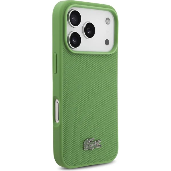 Lacoste Iconic Petit Pique MagSafe kryt + peňaženka iPhone 17 Pro zelený 