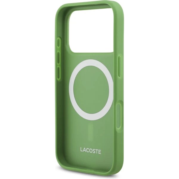 Lacoste Iconic Petit Pique MagSafe kryt + peňaženka iPhone 17 Pro zelený 
