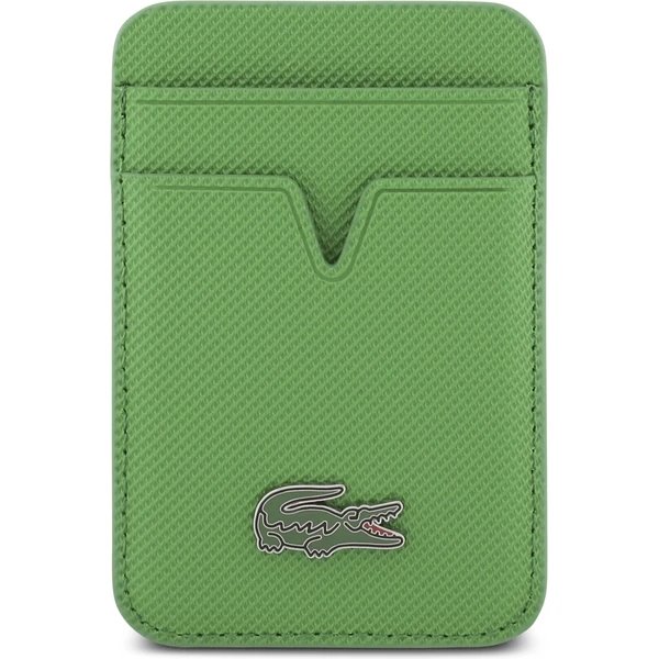 Lacoste Iconic Petit Pique MagSafe kryt + peňaženka iPhone 17 Pro zelený 