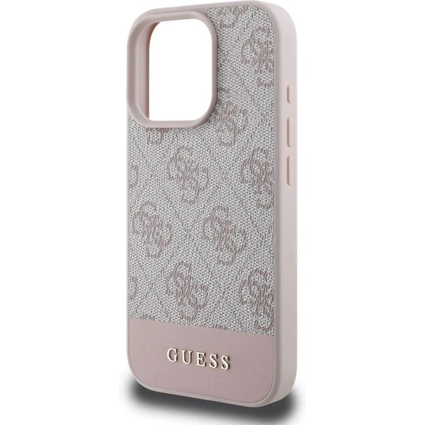 Guess PU 4G Stripe kryt iPhone 16 Pro Max ružový 