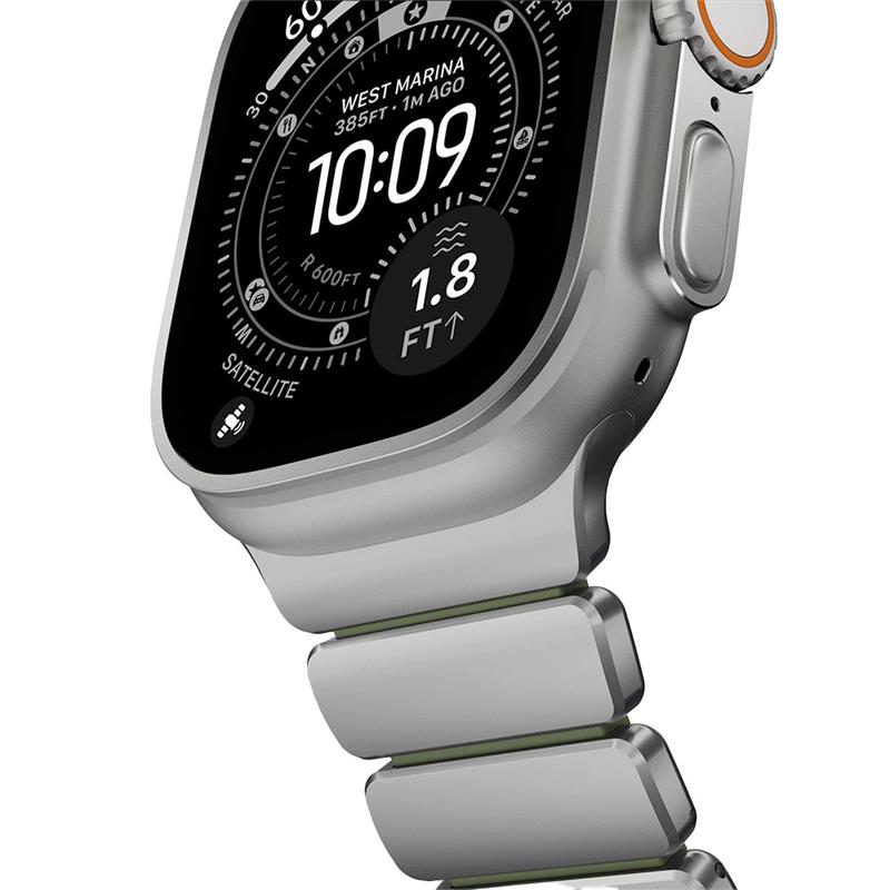 Nomad remienok Stratos pre Apple Watch 44-49mm - Forest Green/Natural Hardware 