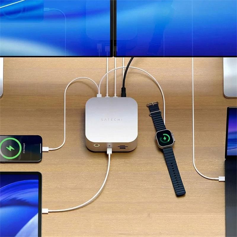Satechi Thunderbolt 5 CubeDock with SSD Enclosure - Silver 