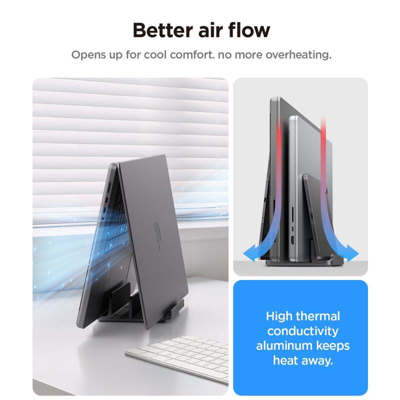 Spigen stojan Vertical Laptop Stand - Space Gray 