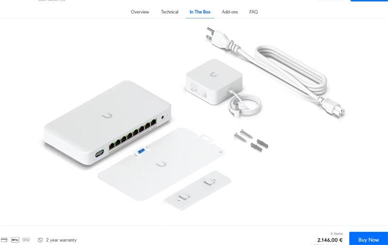 Ubiquiti UniFi Device Bridge Switch    7x 2,5Gbps 1x 10Gbps + WIFI 7 bridge  POE+ 35W-185W 