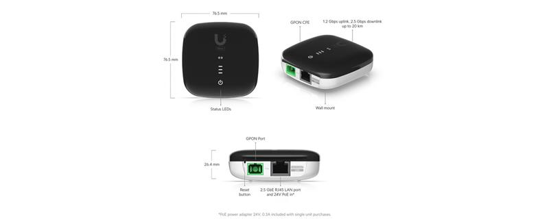 Ubiquiti UFiber WaveFiber ONU  GPON 2,5GLAN port 