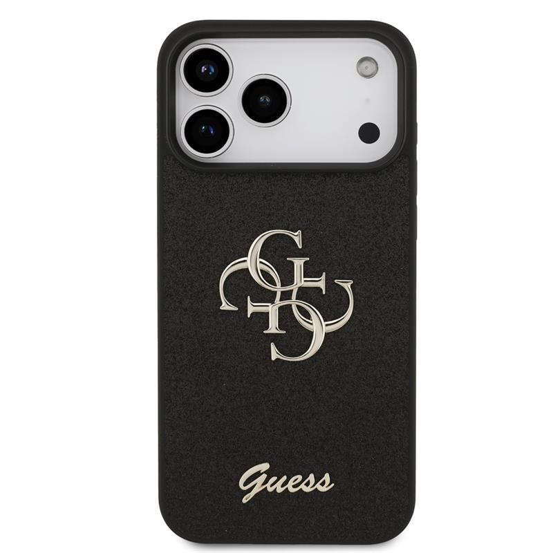 Guess PU Fixed Glitter 4G Metal Logo kryt iPhone 18 Pro čierny 