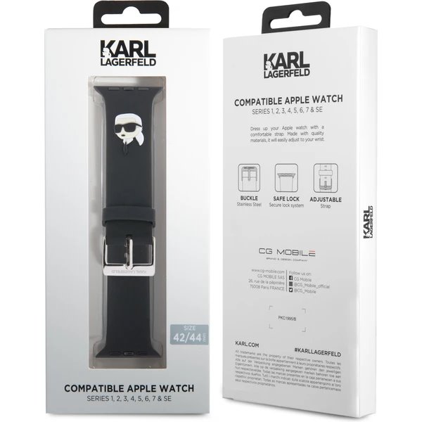 Karl Lagerfeld Karl and Choupette Head NFT Remienok pre Apple Watch 42/44/45/46/49 čierny 