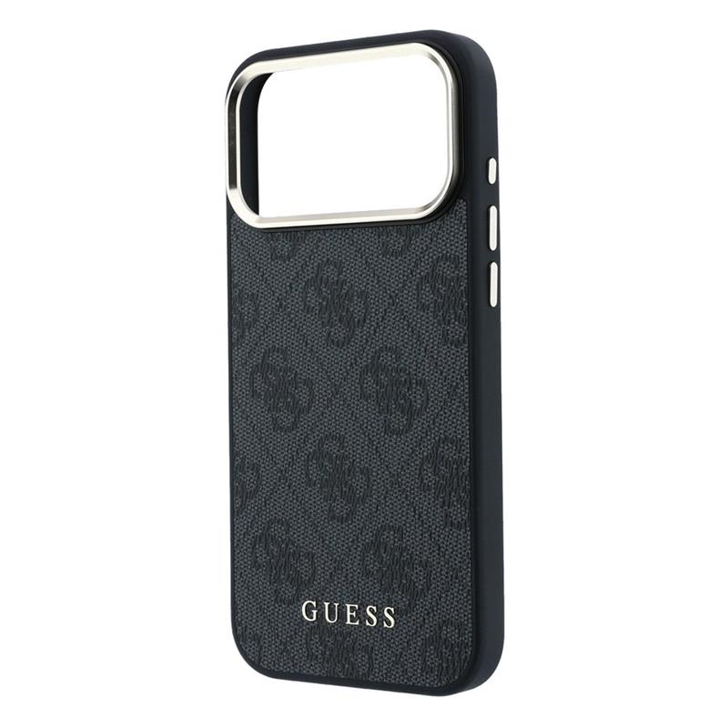 Guess PU Leather 4G Gold Frame MagSafe kryt iPhone 18 Pro čierny 