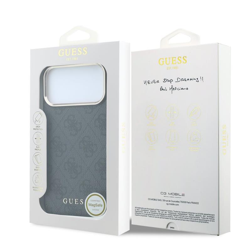 Guess PU Leather 4G Gold Frame MagSafe kryt iPhone 18 Pro čierny 