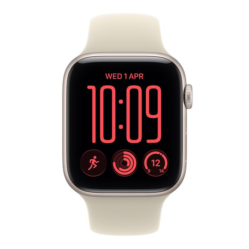 Apple Watch SE 3 GPS + Cellular 44mm Starlight Aluminium Case with Sand Sport Band - M/L 