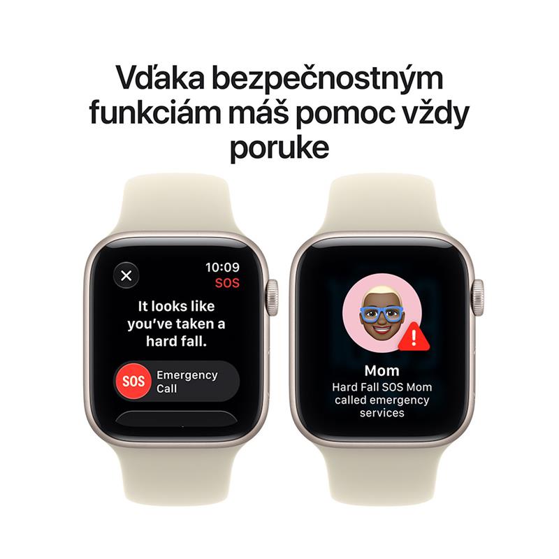 Apple Watch SE 3 GPS 44mm Starlight Aluminium Case with Sand Sport Band - S/M 