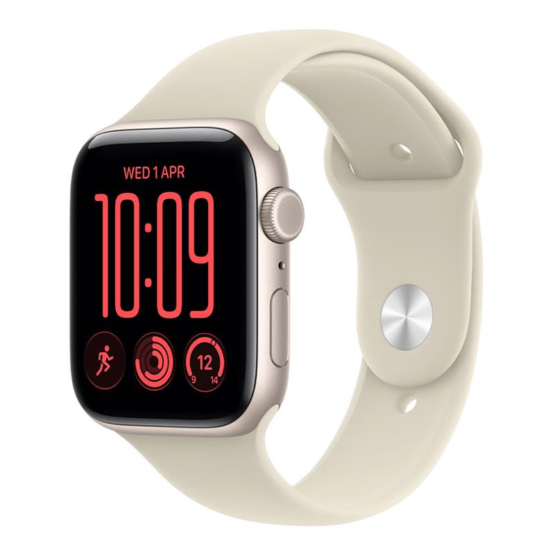 Apple Watch SE 3 GPS + Cellular 44mm Starlight Aluminium Case with Sand Sport Band - M/L 