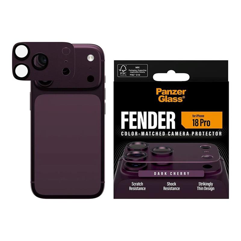 PanzerGlass Fender Camera Protection pre iPhone 18 Pro - Dark Cherry 