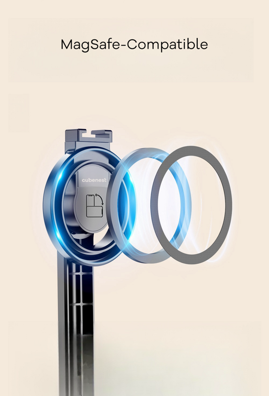 Cubenest Selfie tyč a Tripod s podporou MagSafe - čierna 