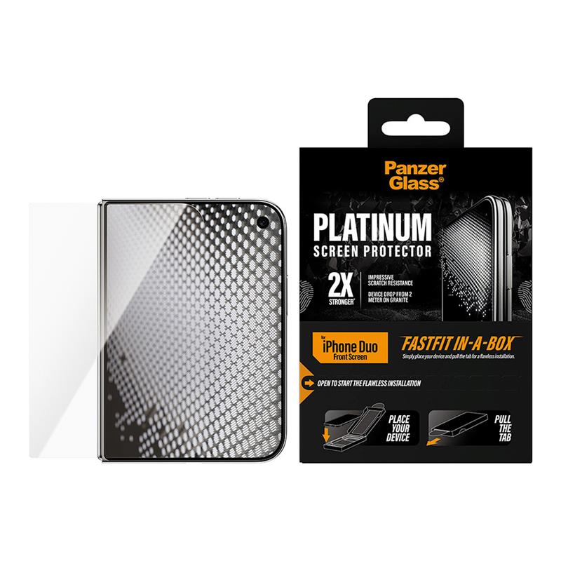 PanzerGlass ochranné sklo Platinum Frame Fit pre iPhone Duo - Black Frame 