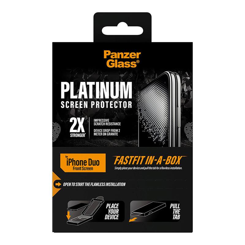 PanzerGlass ochranné sklo Platinum Frame Fit pre iPhone Duo - Black Frame 