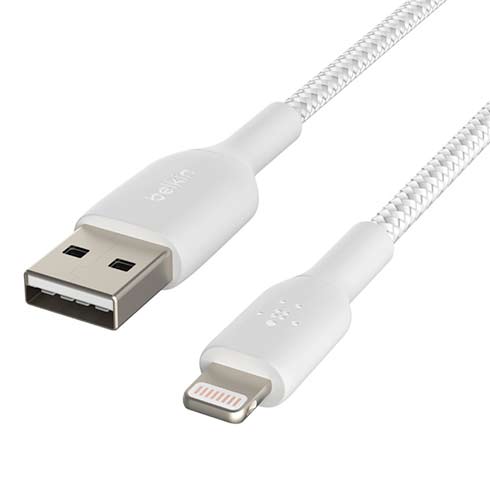 Belkin kábel Boost Charge Braided USB-A to Lightning 1m - White 