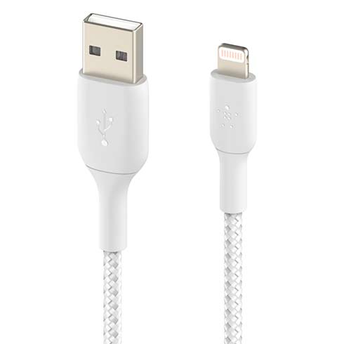 Belkin kábel Boost Charge Braided USB-A to Lightning 1m - White 