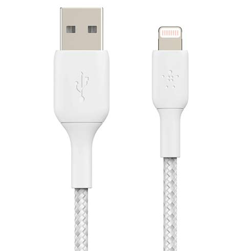 Belkin kábel Boost Charge Braided USB-A to Lightning 1m - White 