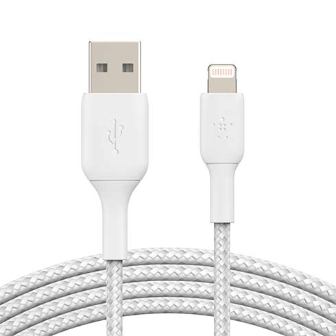 Belkin kábel Boost Charge Braided USB-A to Lightning 1m - White 