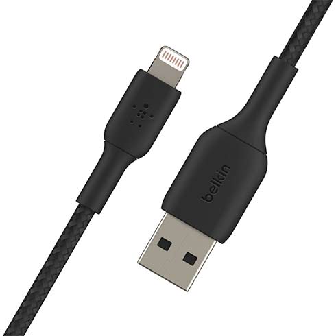 Belkin kábel Boost Charge Braided USB-A to Lightning 2m - Black 