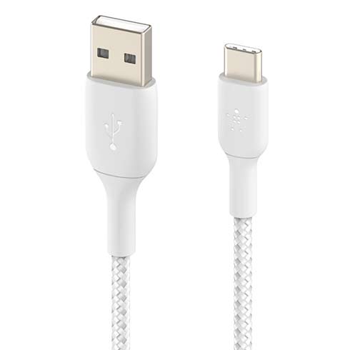 Belkin kábel Boost Charge Braided USB-A to USB-C 2m - White 