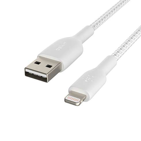 Belkin kábel Boost Charge Braided USB-A to Lightning 15cm - White 
