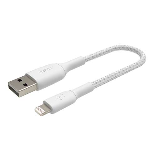 Belkin kábel Boost Charge Braided USB-A to Lightning 15cm - White 