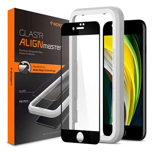 Spigen ochranné sklo Glas.tR AlignMaster pre iPhone 7/8/SE 2020/2022 - Black Frame 