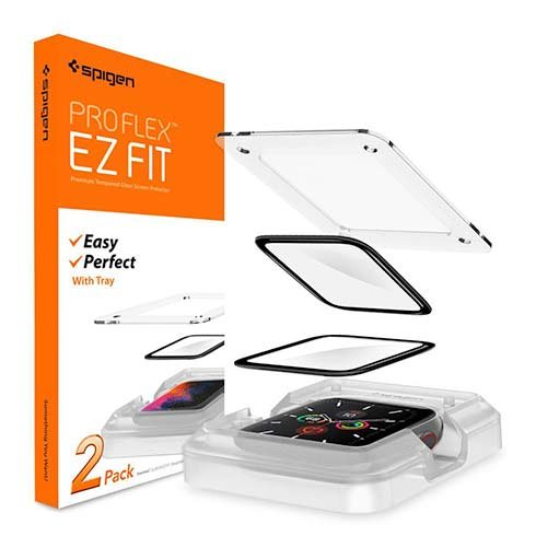 Spigen ochranné sklo Pro Flex pre Apple Watch 4/5/6/SE/SE 2 44mm - Clear 