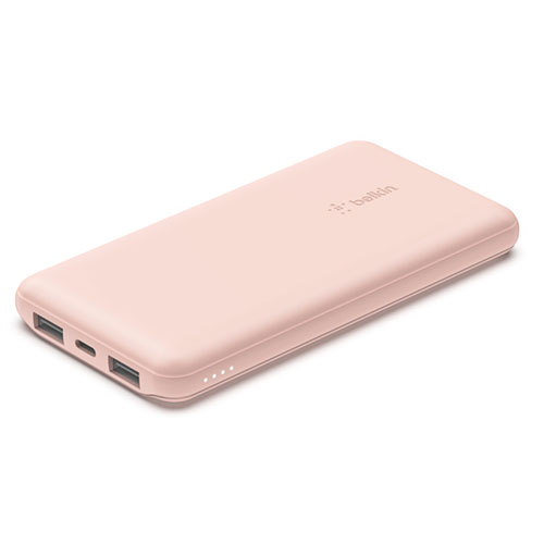 Belkin Boost Charge 3-Port Powerbank 10K + USB-A to USB-C kábel - Rose Gold 