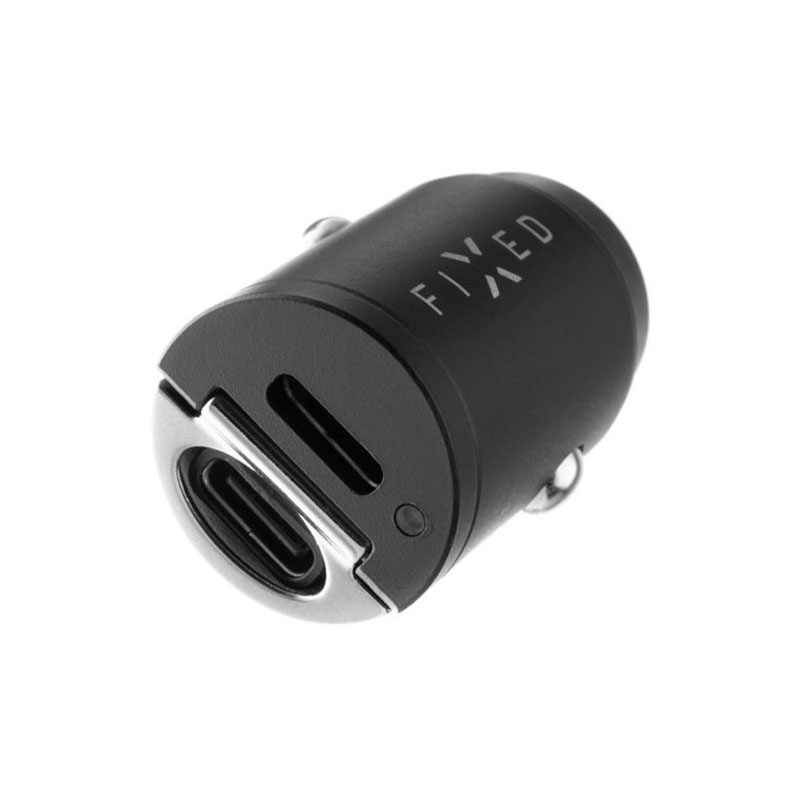 FIXED Autonabíjačka s 2x USB-C výstupom, PD30W - čierna 