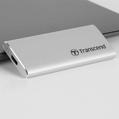 Transcend SSD 1TB ESD260C USB 3.1 Gen 2 - Silver Aluminium 