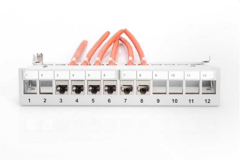 DIGITUS Desktop modulárny patch panel 12port vhodný pre UTP i STP keystony, sivý 