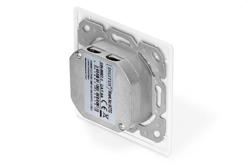 DIGITUS Zásuvka Profi STP 2 port, Cat6A pod omietku, LSA, biela, vertikal.kabel.instalace 