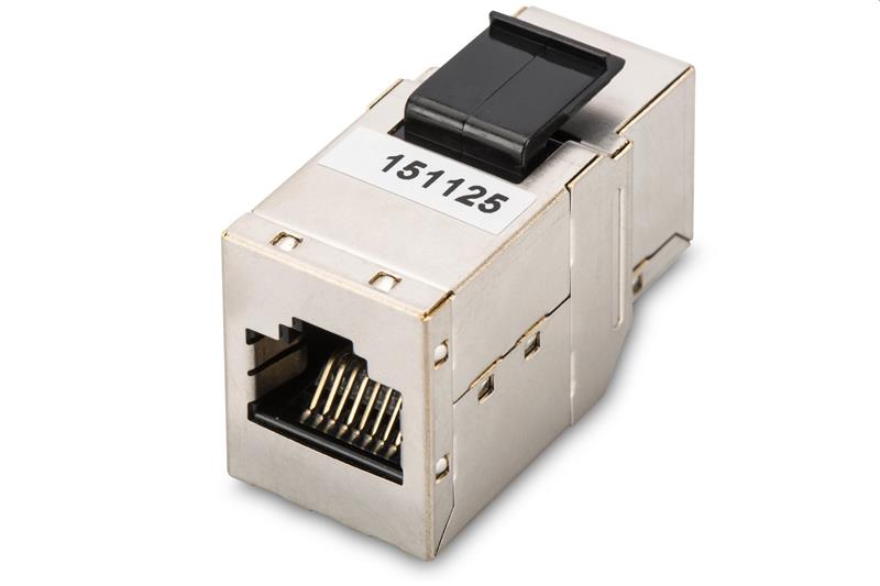 DIGITUS Keystone spojka Cat6A, tienena STP, 2xRJ45, strieborna 