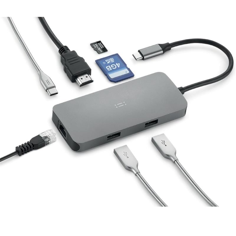 Aiino - Cluster USB-C multiple adapter (7 ports) for MacBook and iPad 