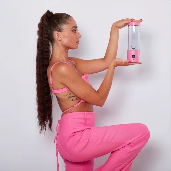FitStream Pro Pink , prenosný, USB nabíjatelný mixér 