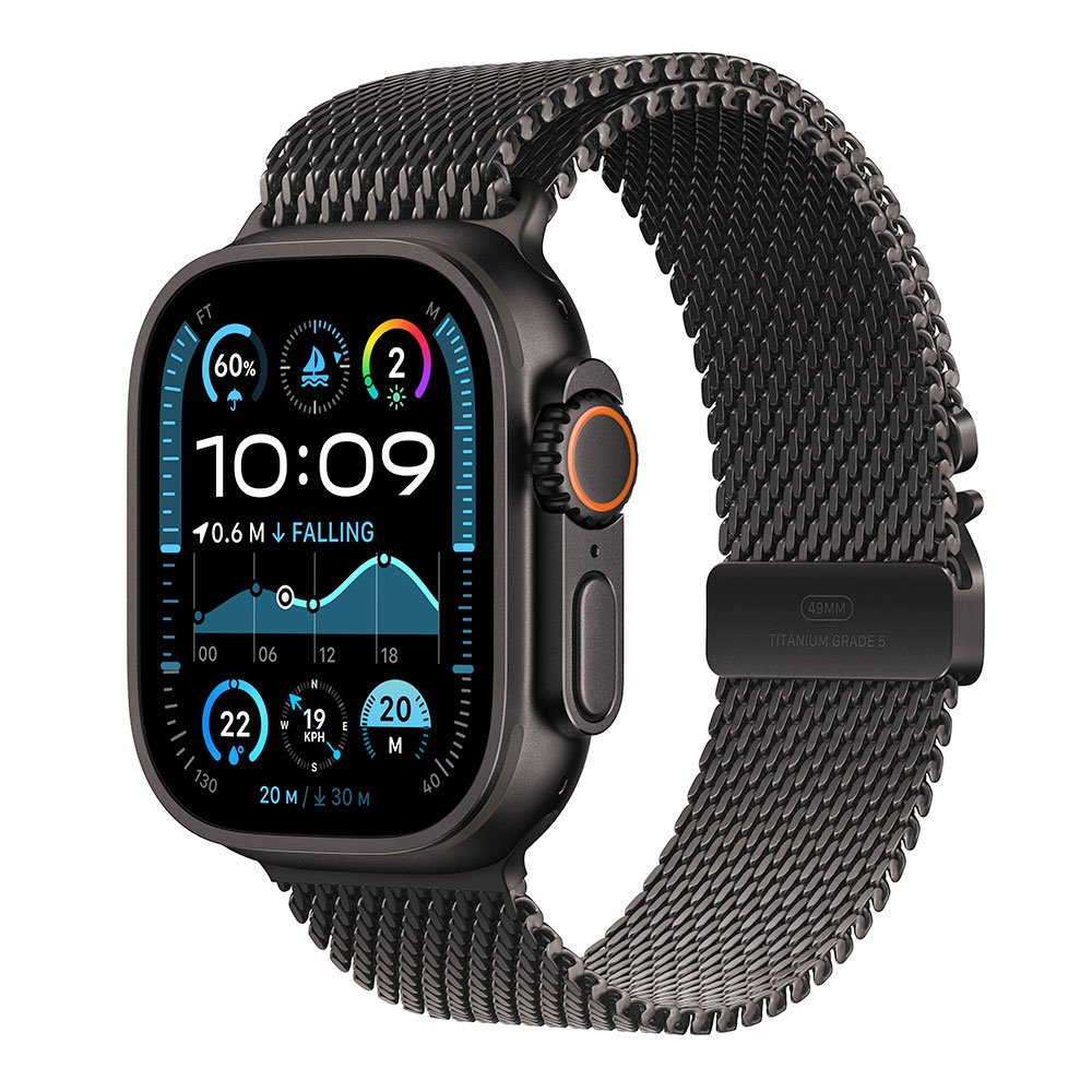 Apple Watch Ultra 2 GPS + Cellular 49mm Black Titanium Case with Black Titanium Milanese Loop - M
