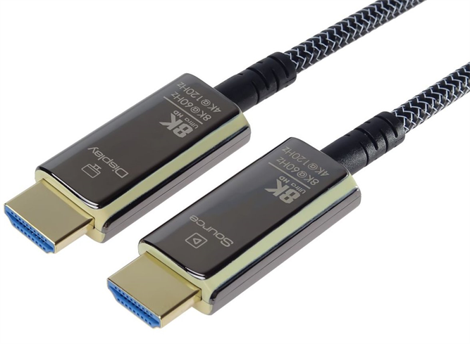 PremiumCord Ultra High Speed HDMI 2.1 optický fiber kabel 8K@60Hz, pozlátený 10m